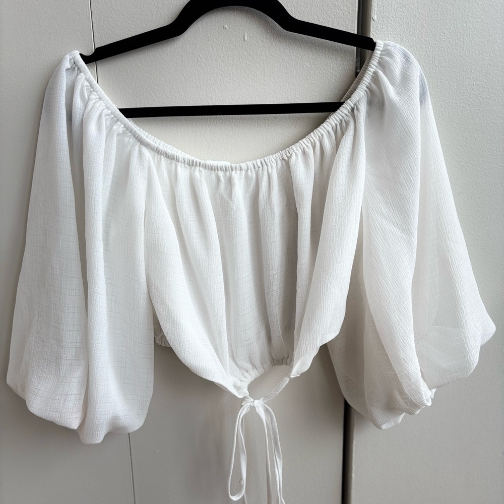 Elegant White Off-Shoulder Women's Top